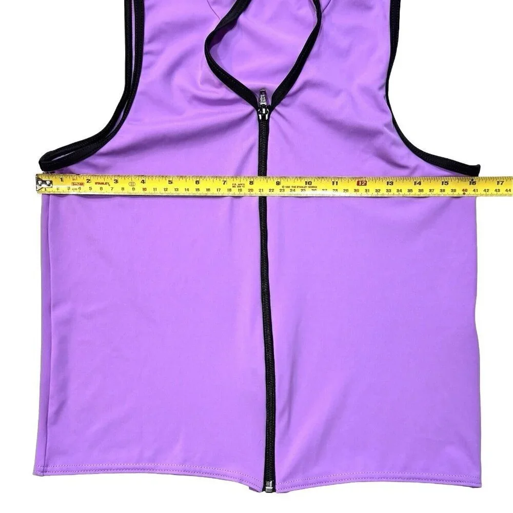 WEISSMAN‎ Unisex Lavender Hooded Dance Vest Size LC Zipper Hip Hop Costume NEW